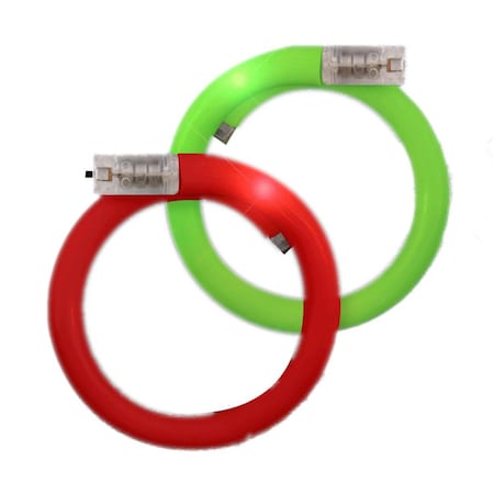 Endless Games Assorted Color Light Up Christmas Bling Tube Bracelets, Red & Green, 12PK EN3330933